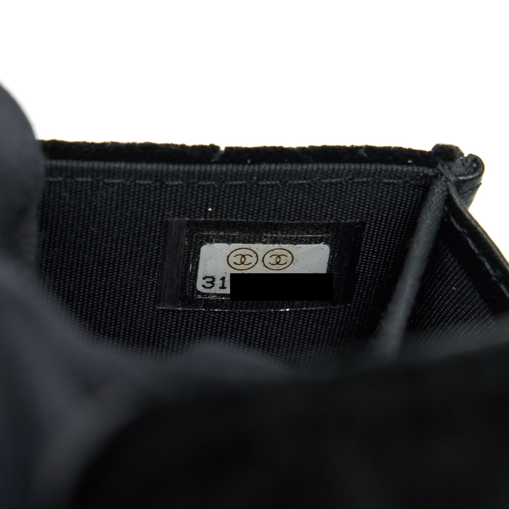 Chanel Small Flap Wallet Velvet Black L