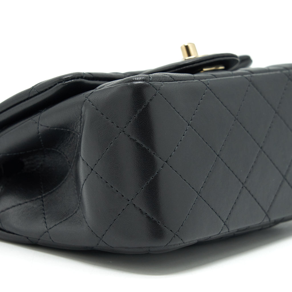 Chanel Mini Square Flap Bag Lambskin Black L