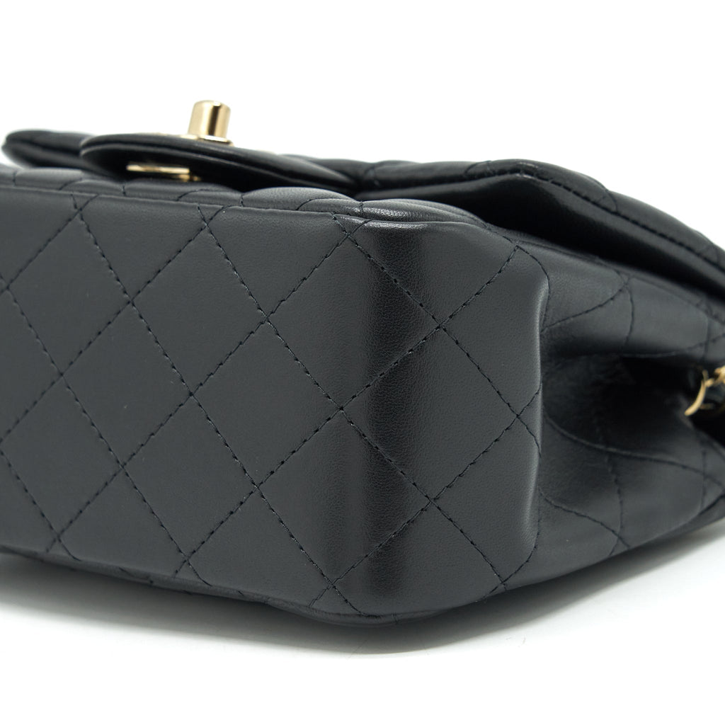 Chanel Mini Square Flap Bag Lambskin Black L