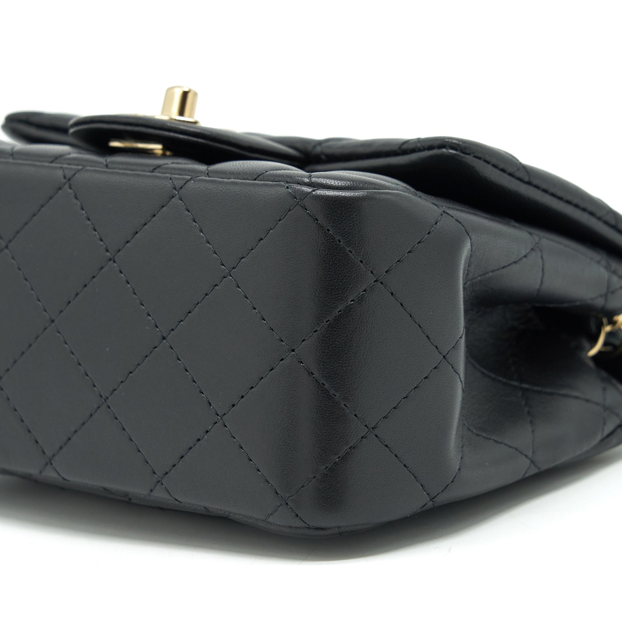 Chanel Mini Square Flap Bag Lambskin Black L