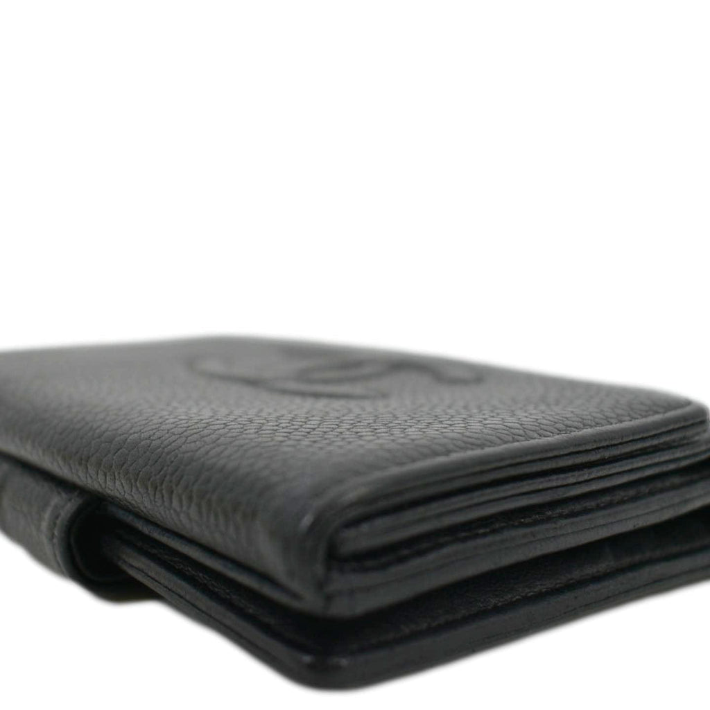 CHANEL Timeless CC Flap Caviar Leather Wallet Black