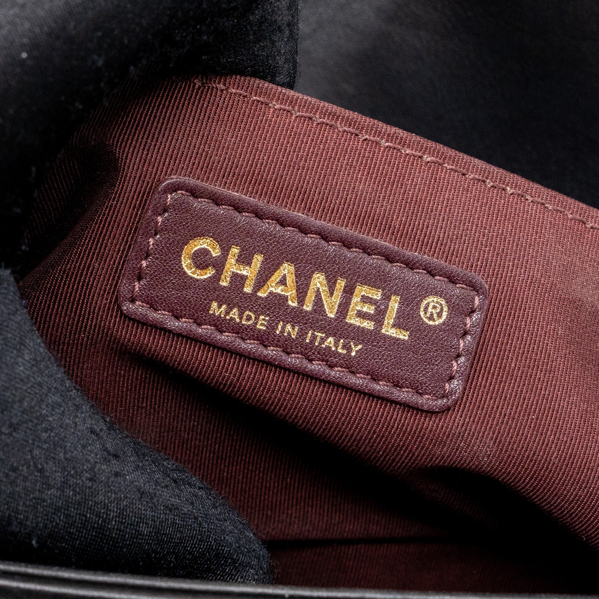 Chanel Medium Boy Bag Chevron Calfskin Black
