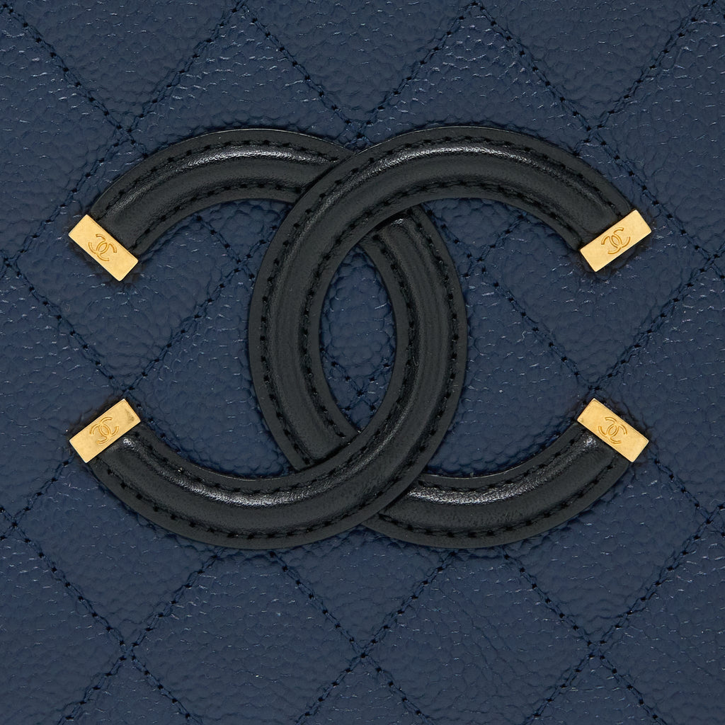 Chanel Medium Filigree Vanity Camera Bag Caviar Blue/Black
