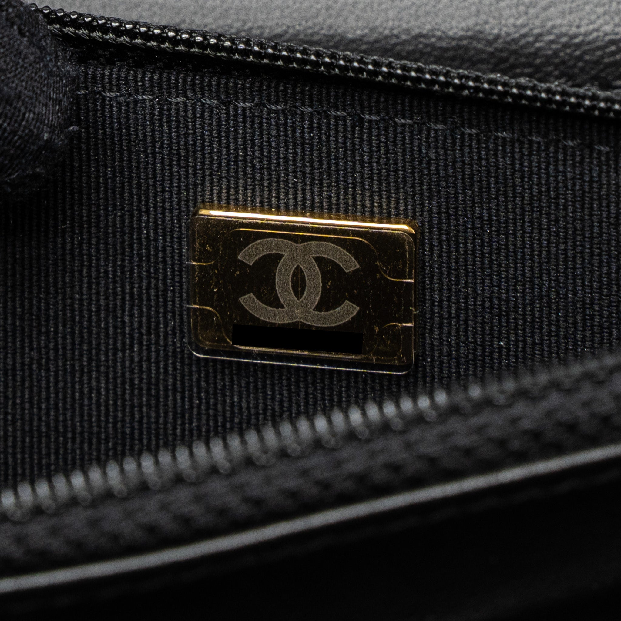 Chanel Detail Top Handle Wallet On Chain Lambskin Black Brushed  (Microchip)