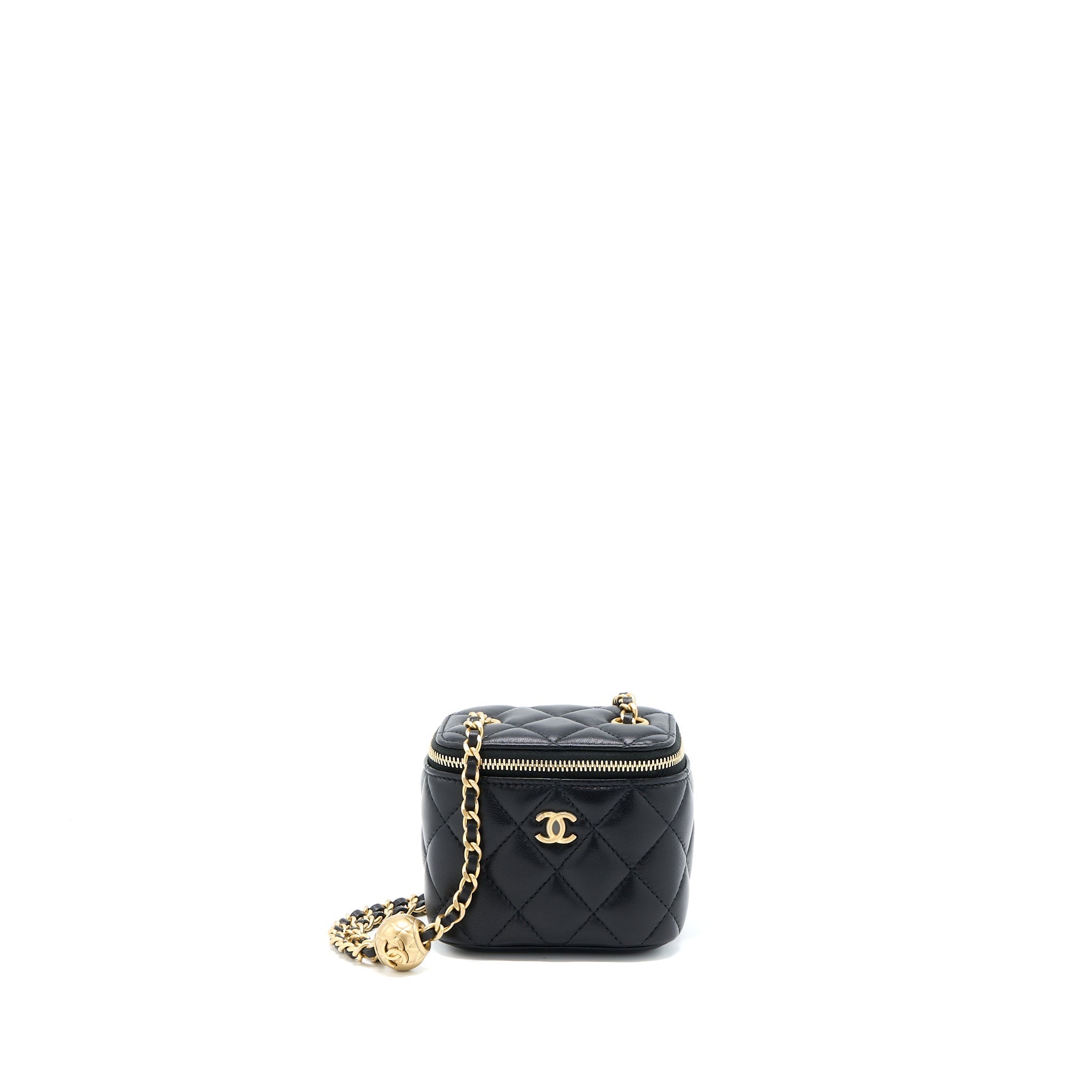 Chanel Pearl Crush Mini Vanity Case Lambskin Black L