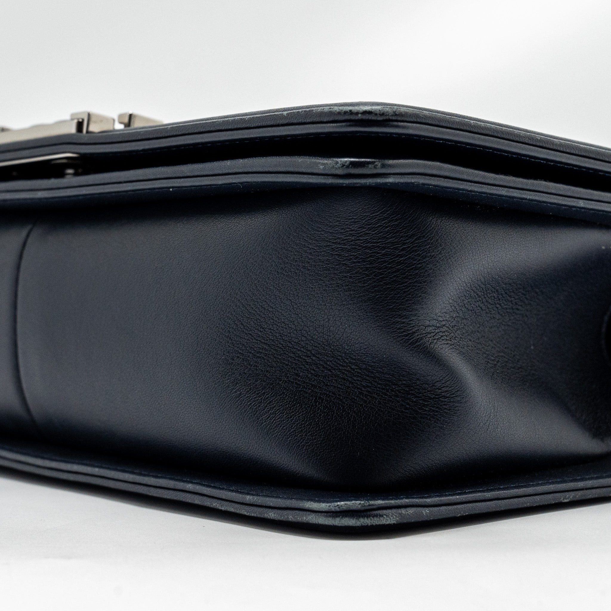 CHANEL Medium Boy Bag Calfskin Navy