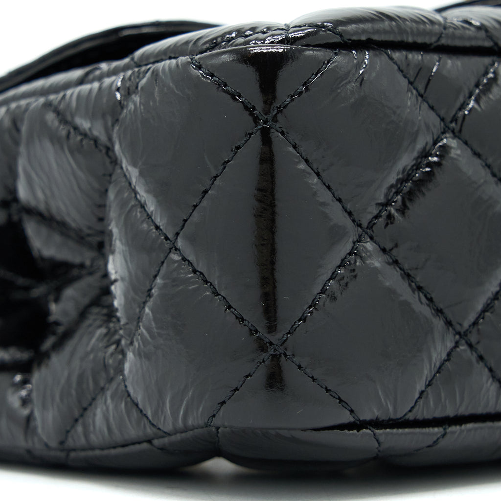 Chanel 23C Small Hobo Bag Shiny Calfskin Black Brushed  (Microchip)