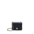 Chanel Mini Square Flap Bag Lambskin Black L
