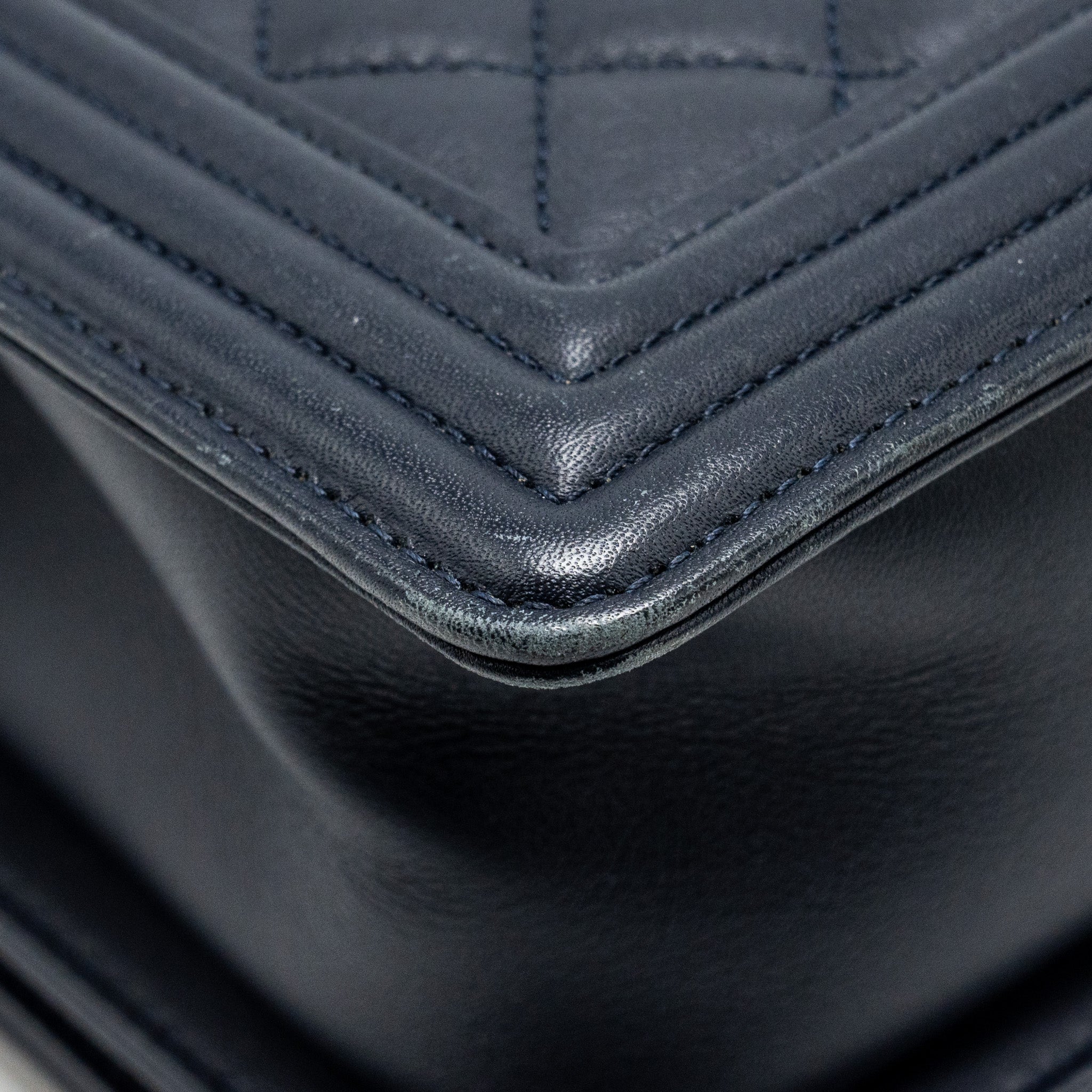 CHANEL Medium Boy Bag Calfskin Navy