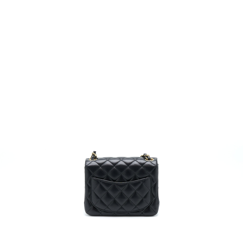 Chanel Mini Square Flap Bag Lambskin Black L