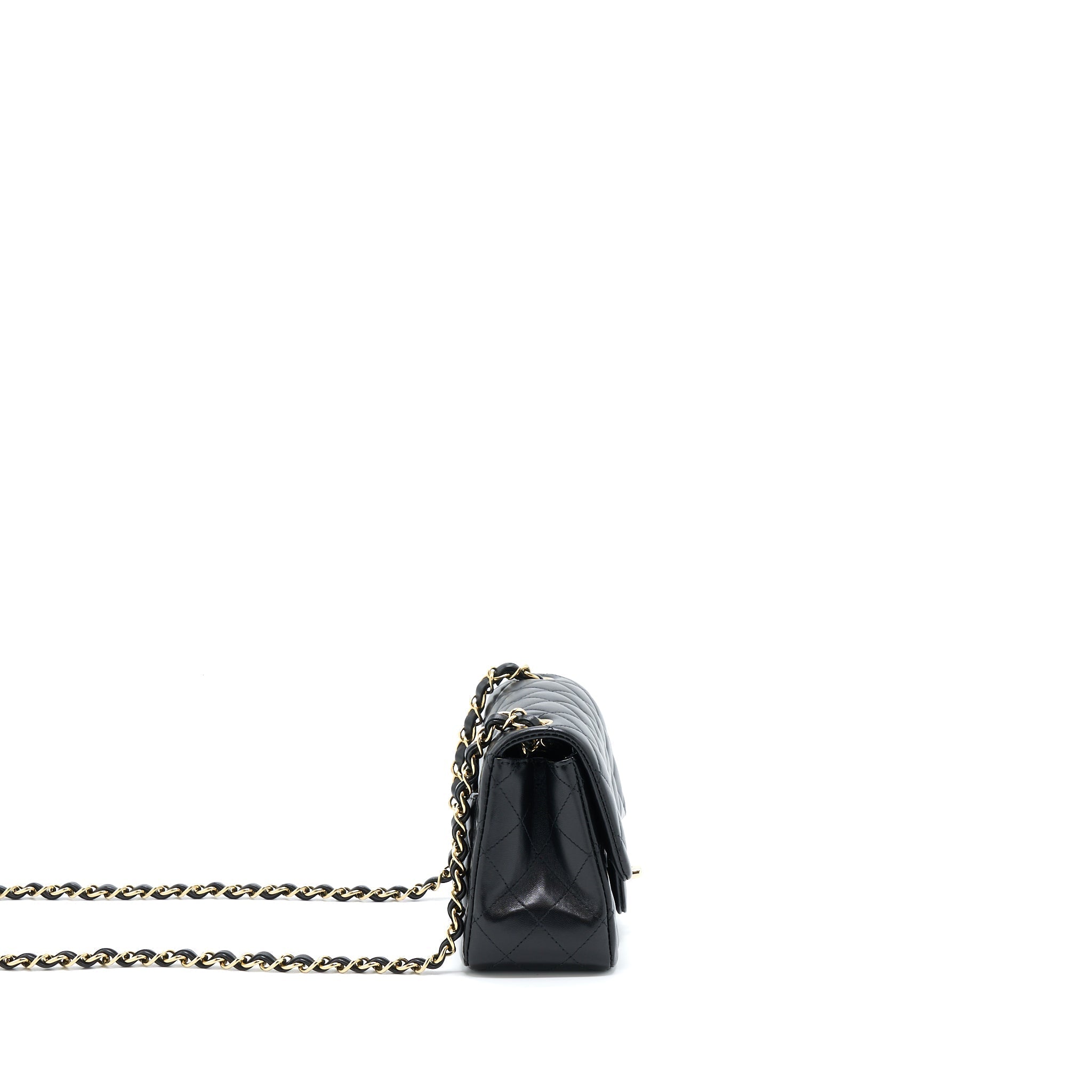 Chanel Mini Square Flap Bag Lambskin Black L