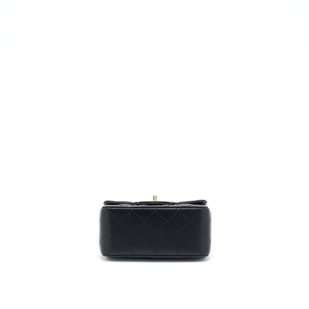 Chanel Mini Square Flap Bag Lambskin Black L