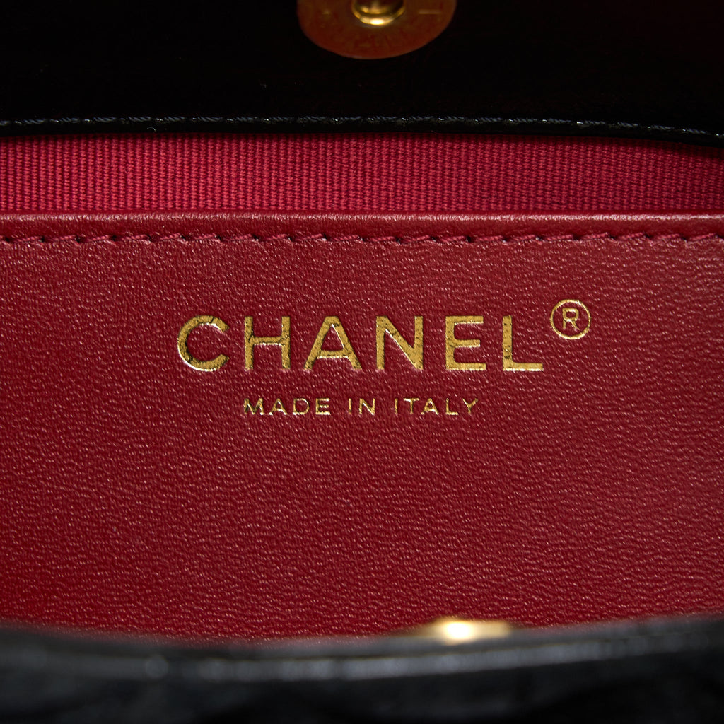Chanel 23C Small Hobo Bag Shiny Calfskin Black Brushed  (Microchip)