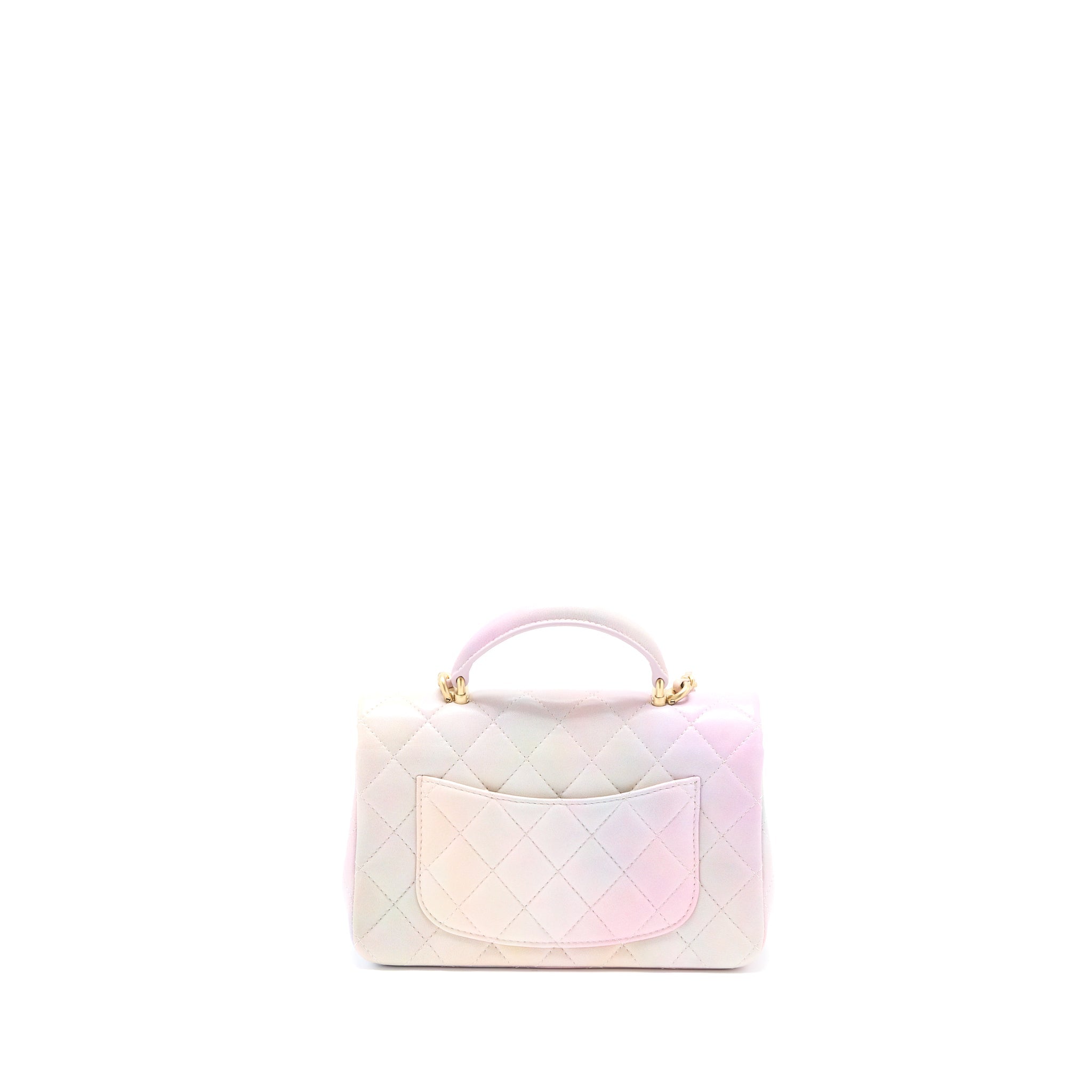 Chanel Top Handle Mini Rectangular Flap Ombré Multicolour Lambskin  (Microchip)