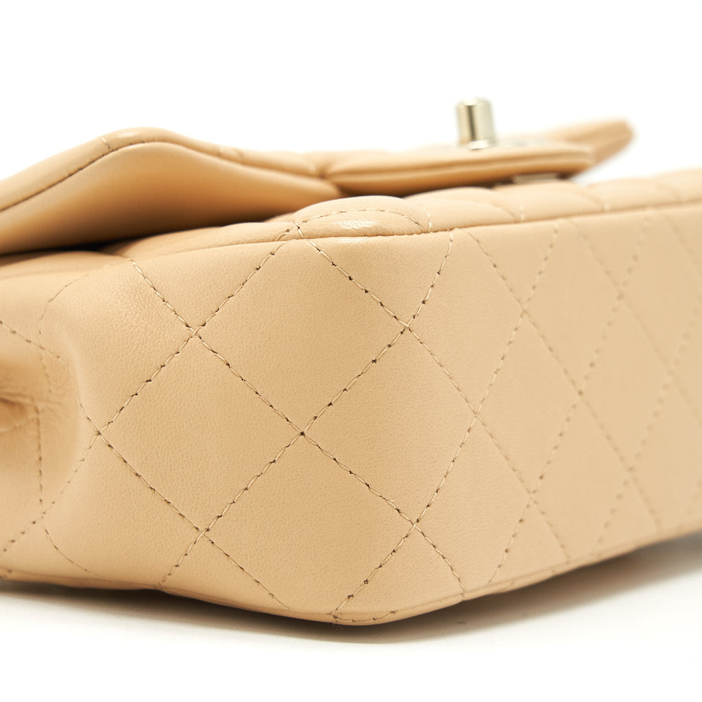 Chanel Mini Rectangular Lambskin Beige L