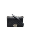 Chanel medium boy black Lambskin Ruthenium