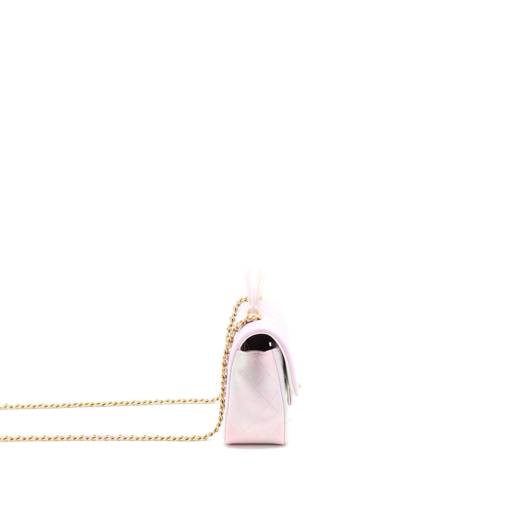 Chanel Top Handle Mini Rectangular Flap Ombré Multicolour Lambskin  (Microchip)
