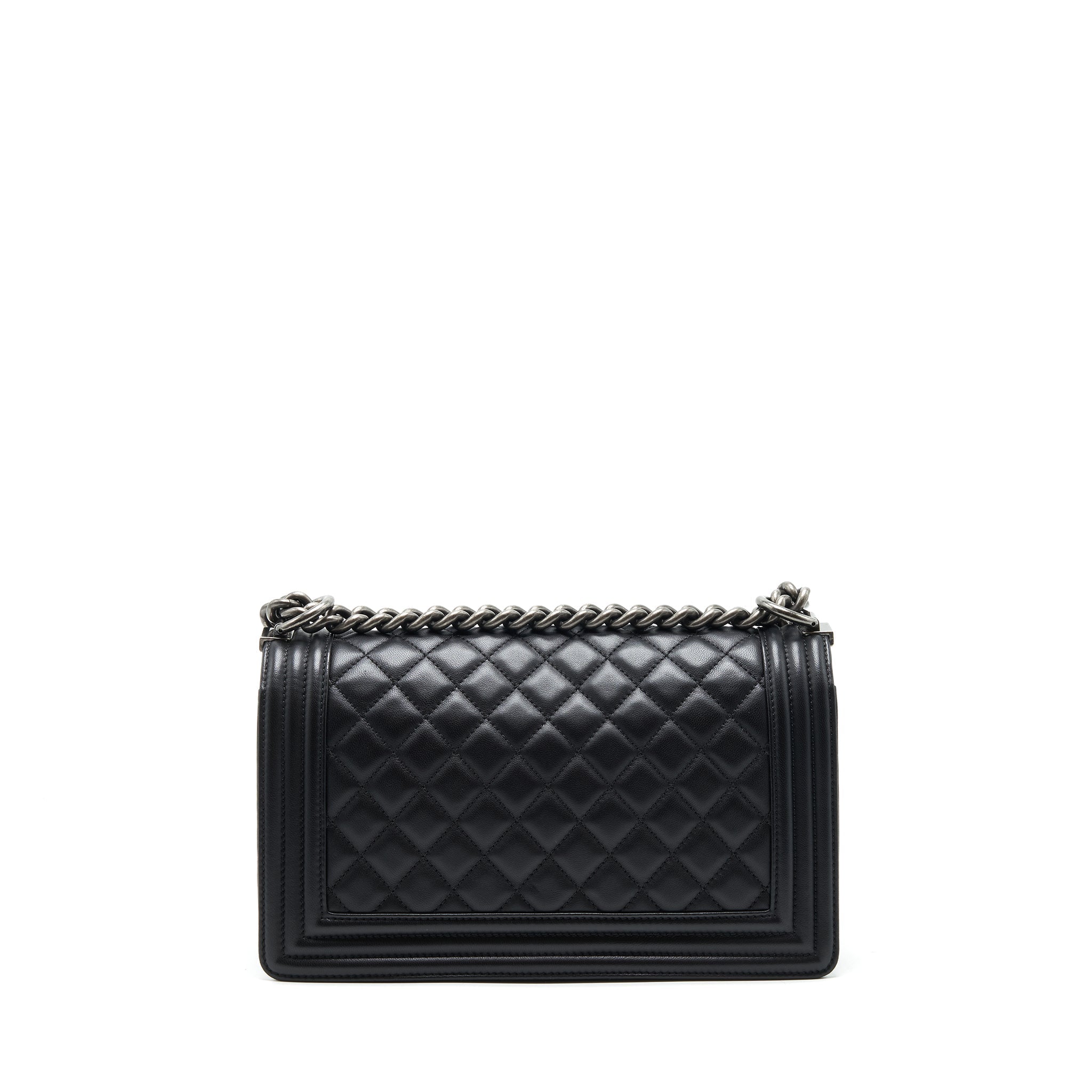 Chanel medium boy black Lambskin Ruthenium