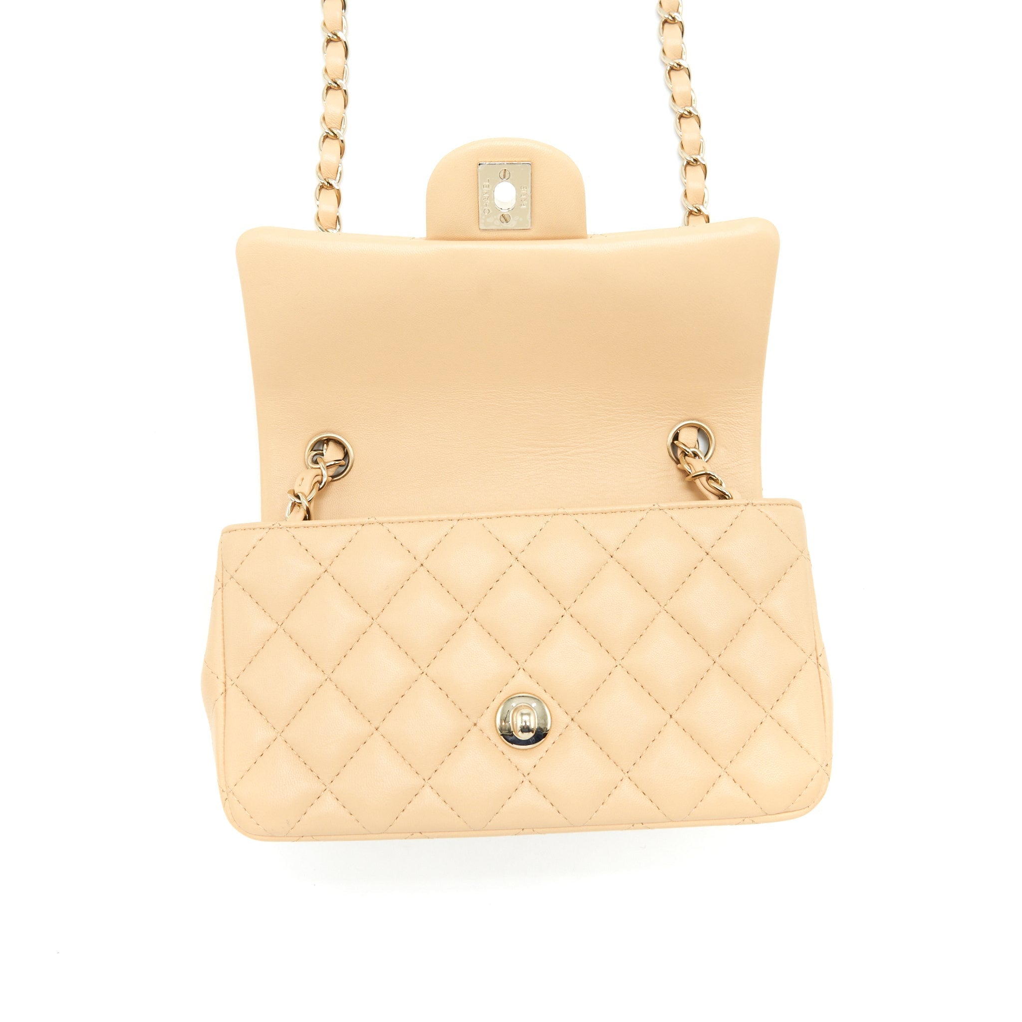 Chanel Mini Rectangular Lambskin Beige L