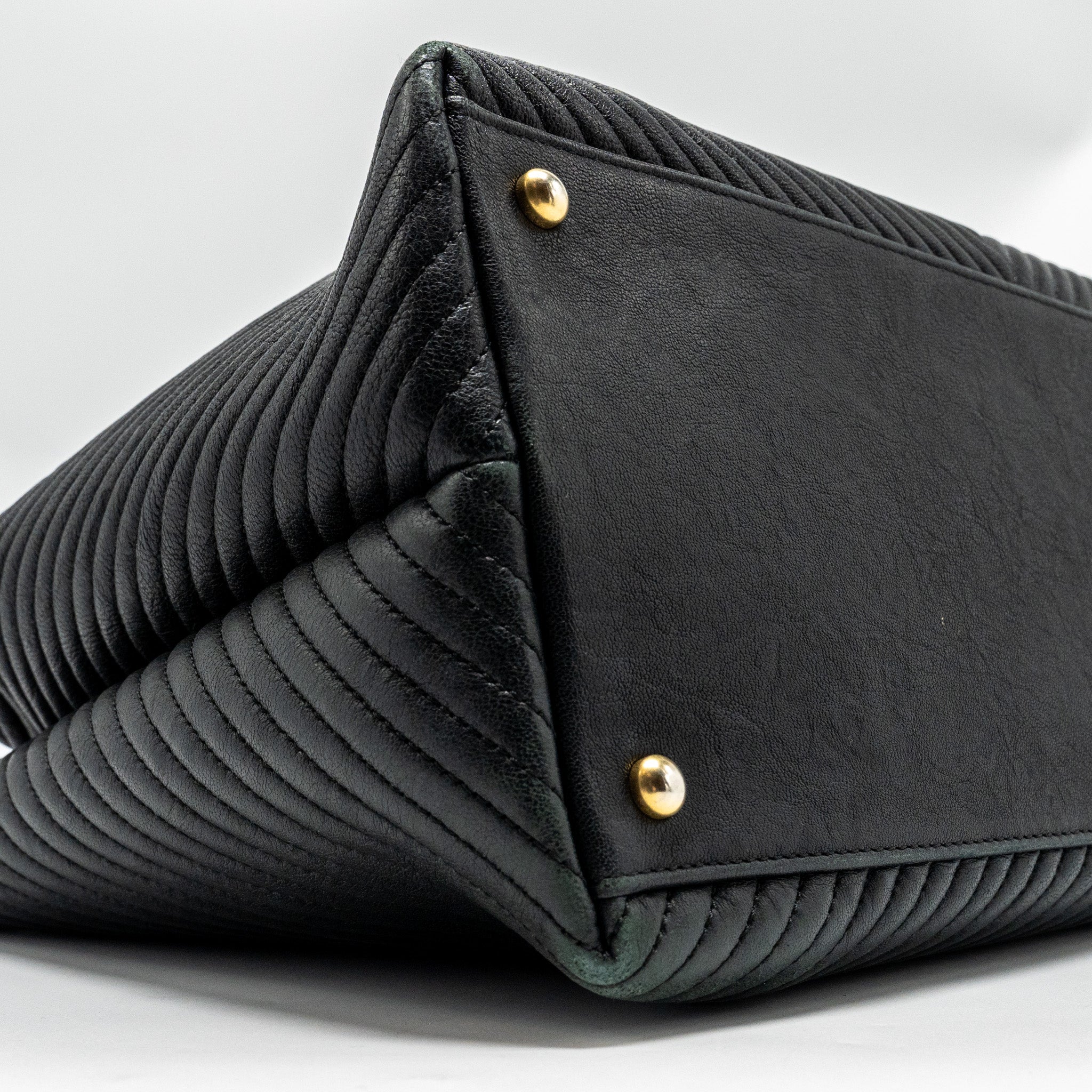 Chanel Chevron Shopping tote bag goatskin black