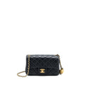 Chanel Pearl Crush Mini Rectangular Flap Bag Lambskin Black Brushed