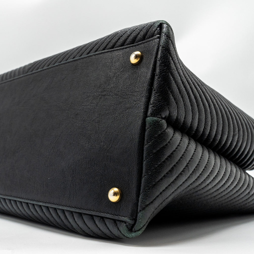 Chanel Chevron Shopping tote bag goatskin black