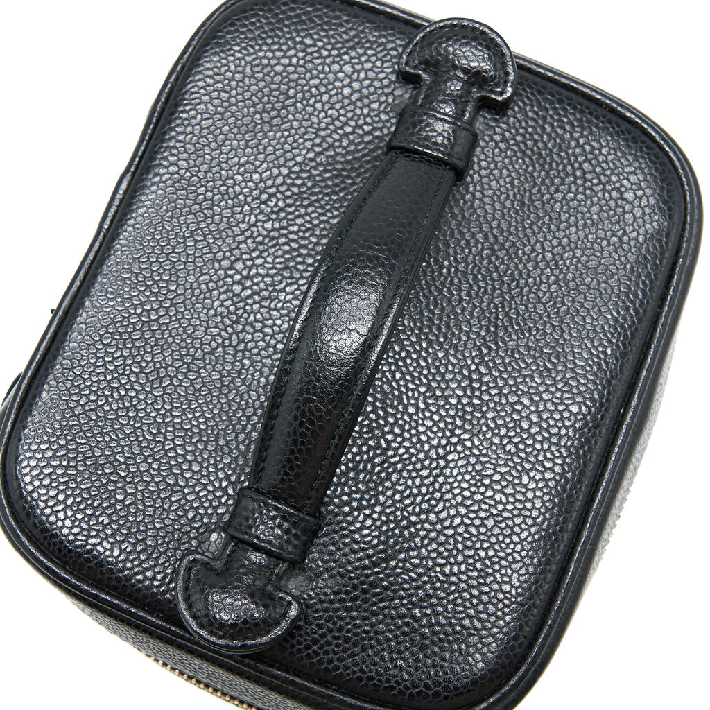 Chanel Vintage Vanity Case with Chain Caviar Black
