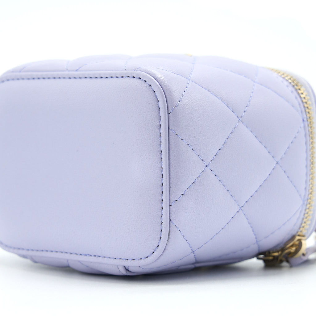 Chanel Top Handle Mini Vanity Case Light Purple L