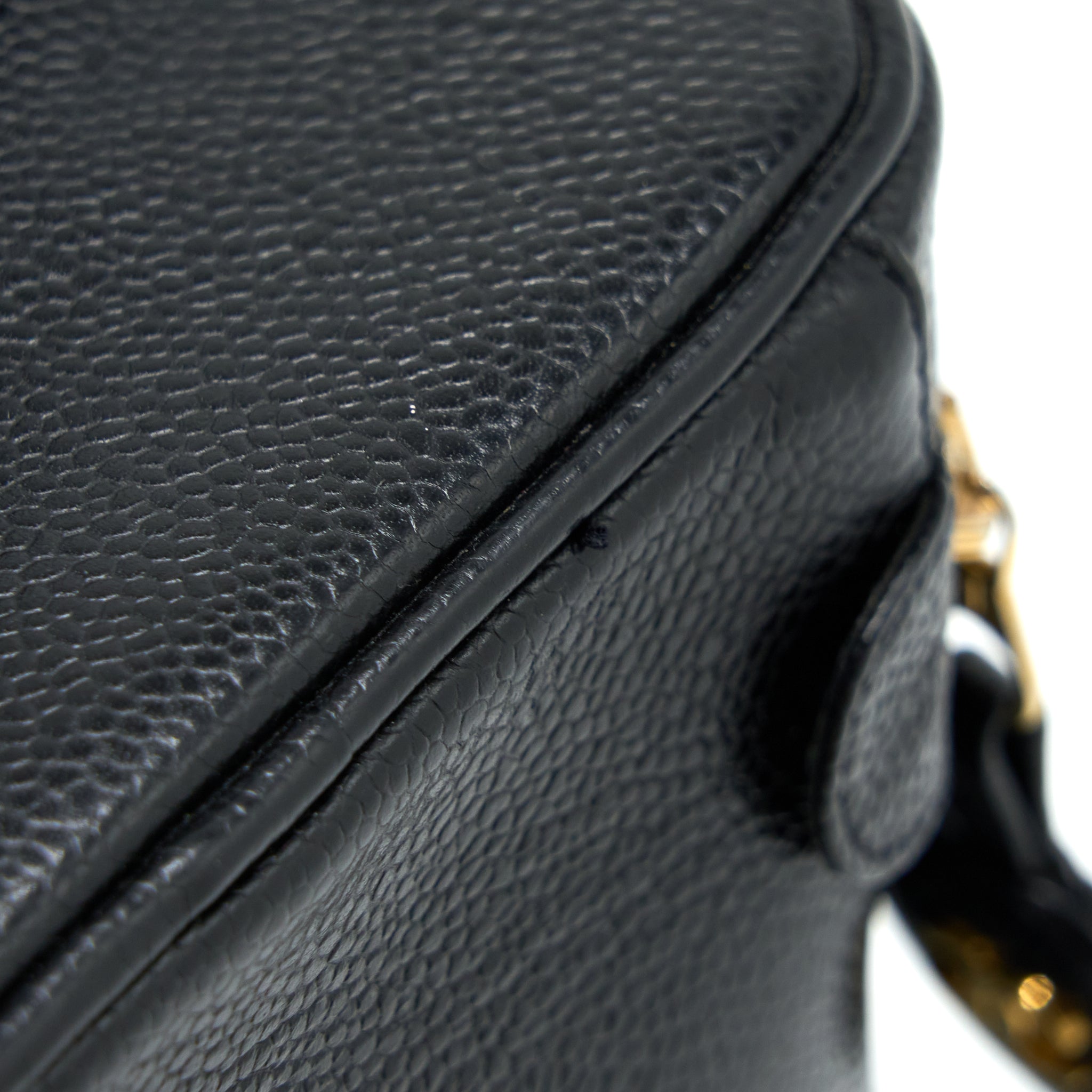 Chanel Vintage Vanity Case with Chain Caviar Black