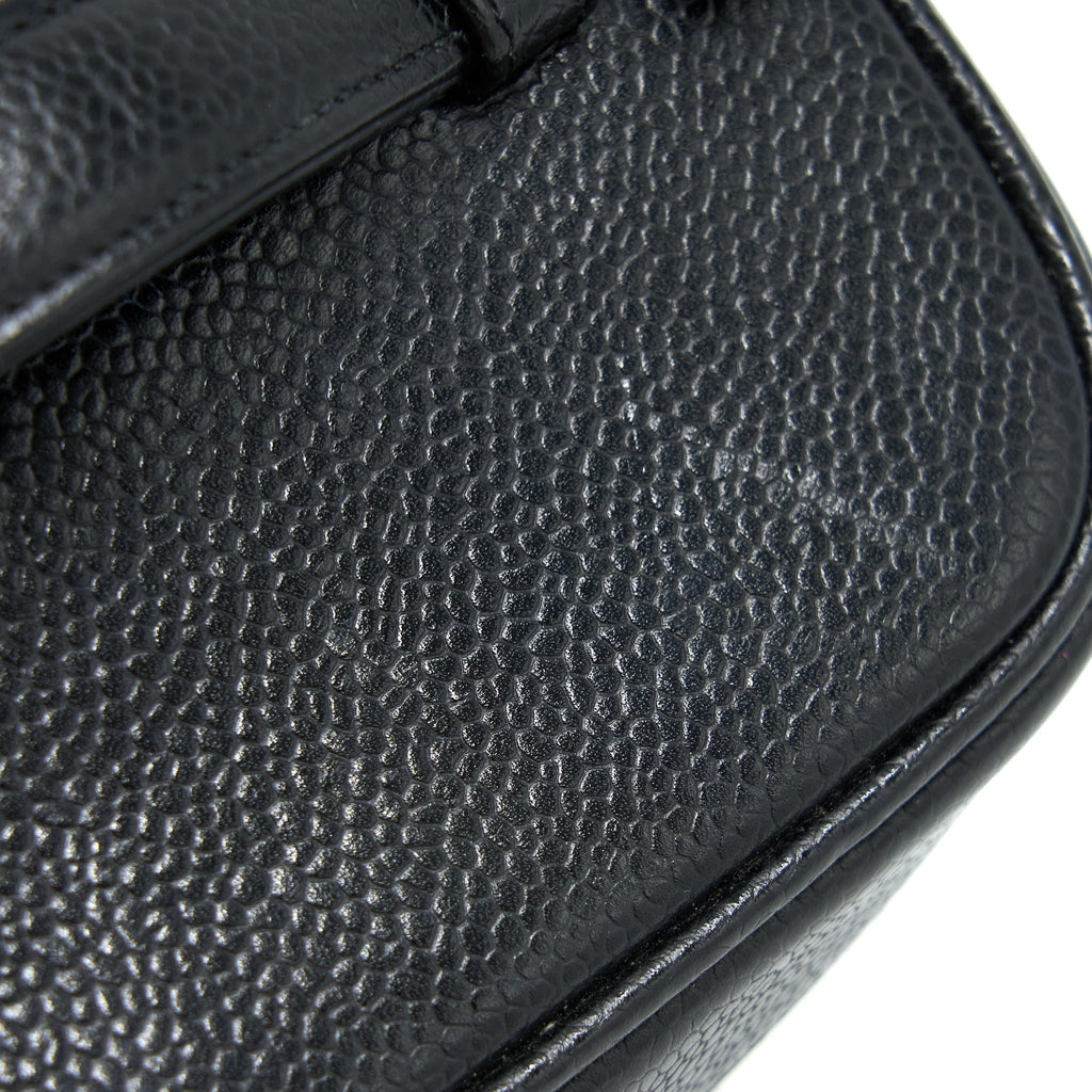 Chanel Vintage Vanity Case with Chain Caviar Black