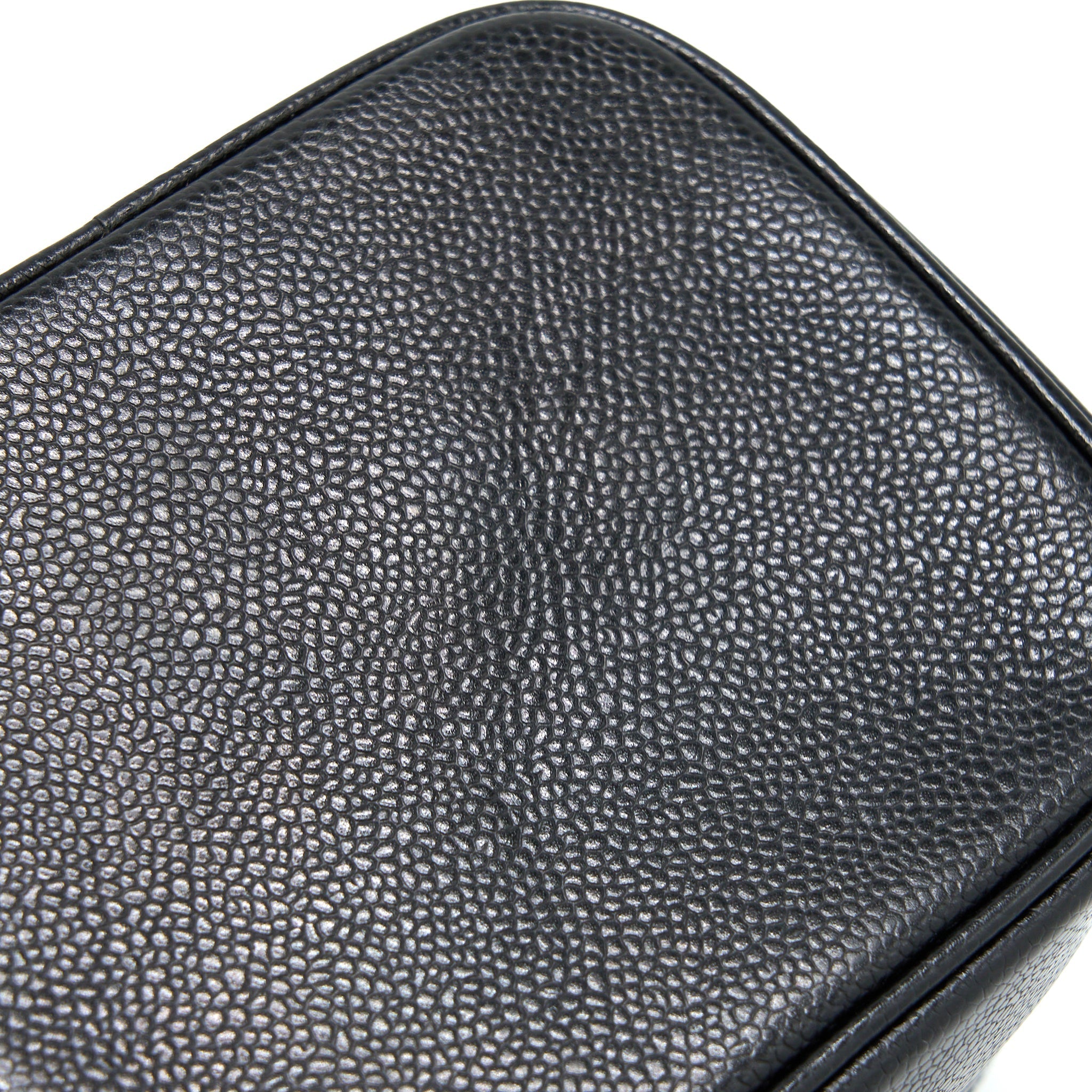 Chanel Vintage Vanity Case with Chain Caviar Black