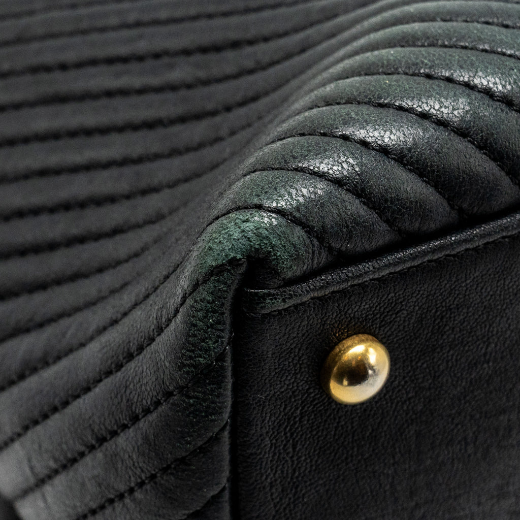 Chanel Chevron Shopping tote bag goatskin black