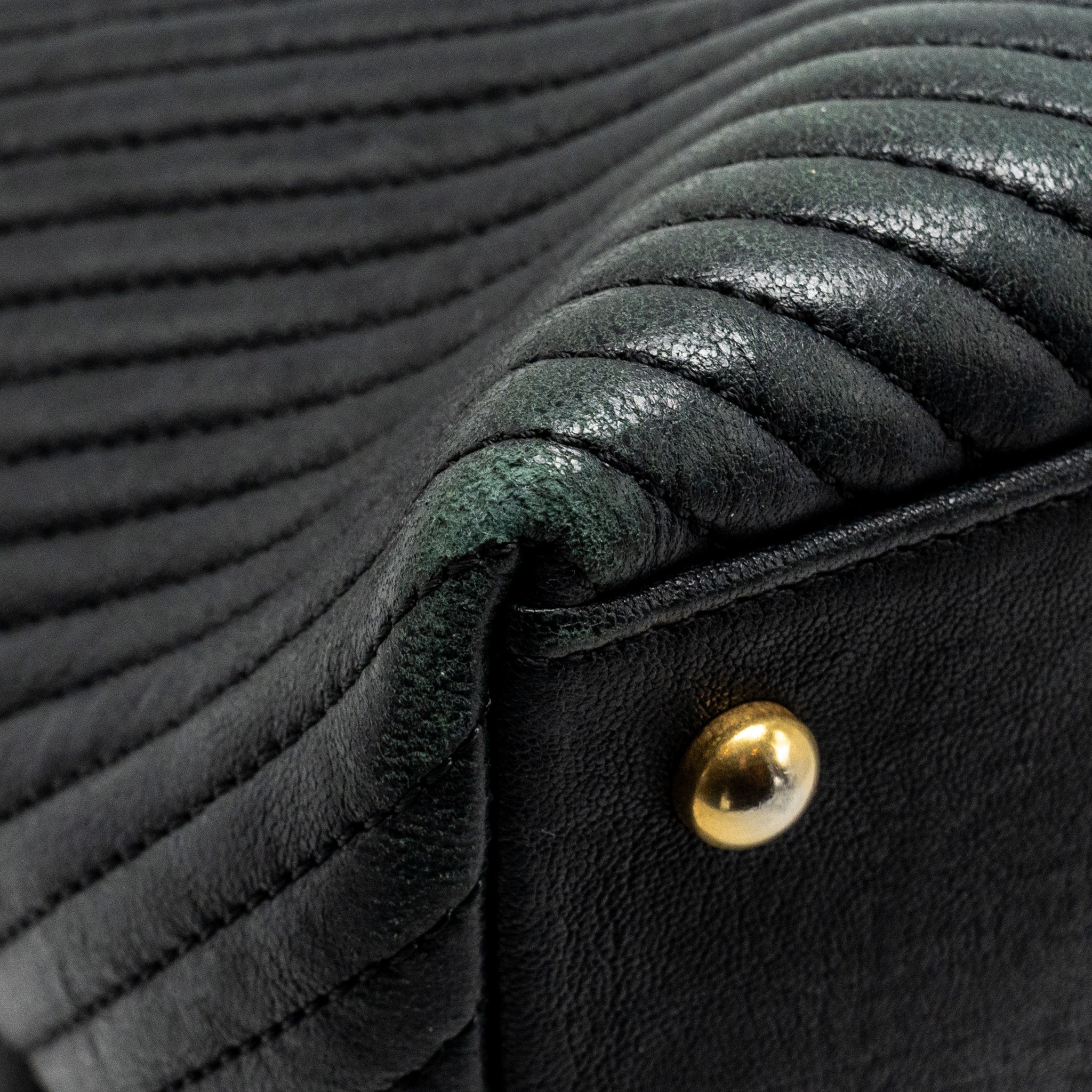 Chanel Chevron Shopping tote bag goatskin black