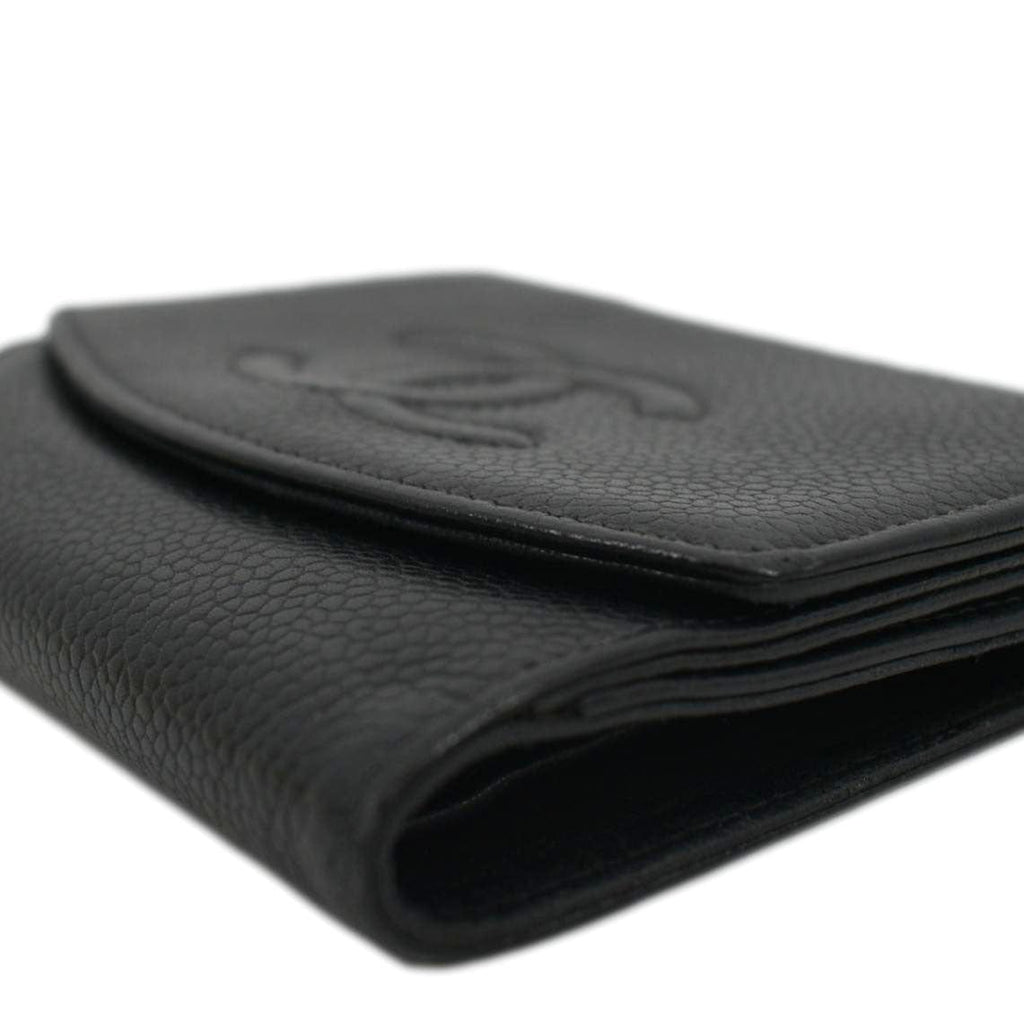 CHANEL Timeless CC Flap Caviar Leather Wallet Black