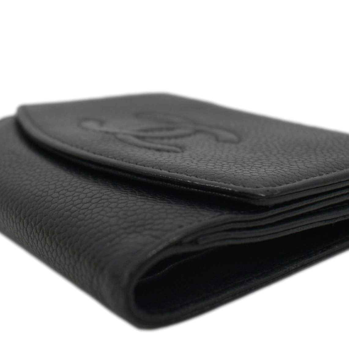 CHANEL Timeless CC Flap Caviar Leather Wallet Black