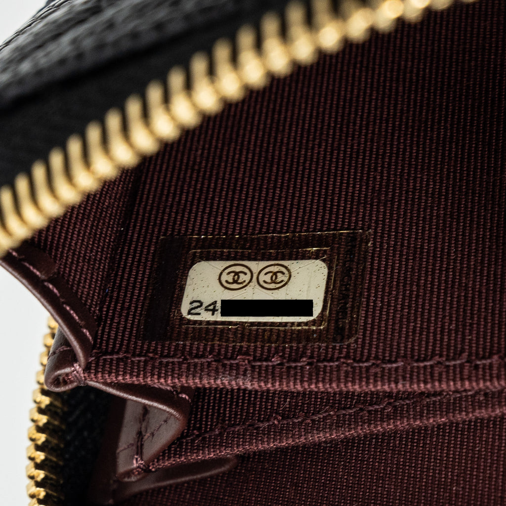 Chanel Zip Card Holder Caviar Black