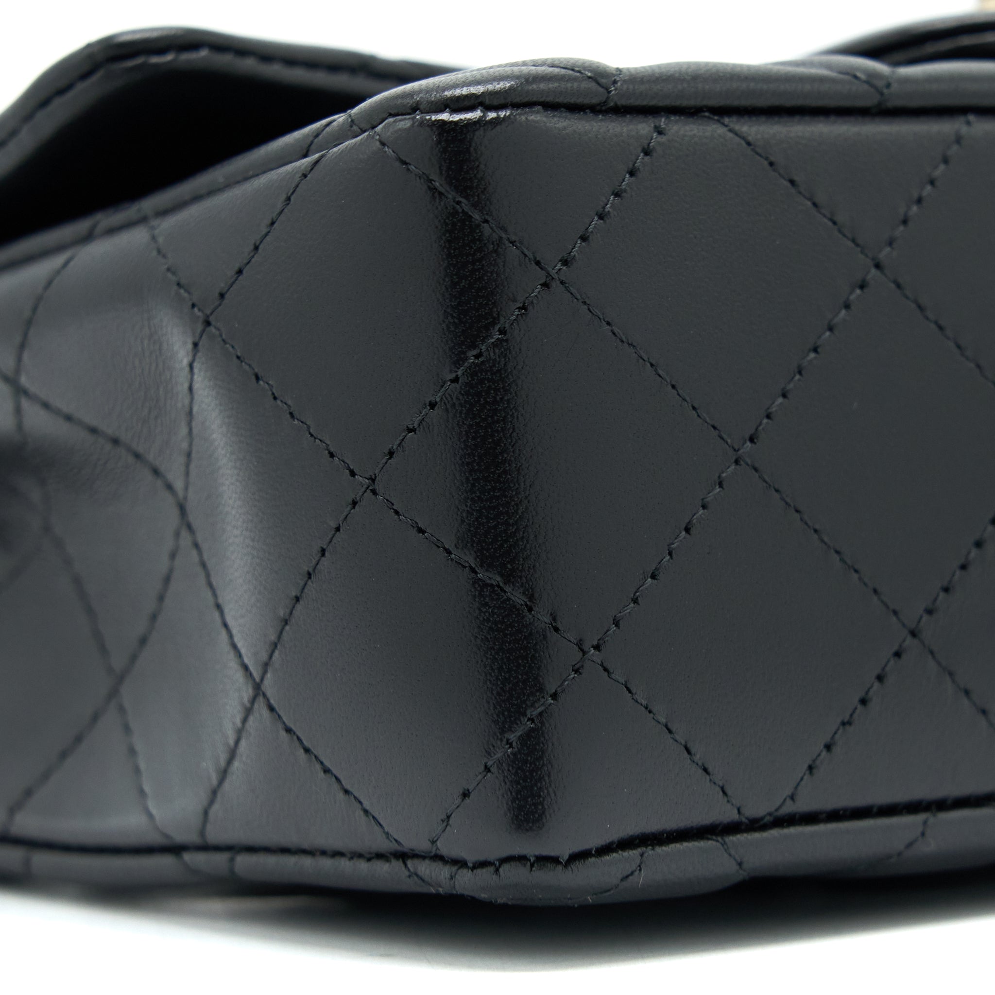 Chanel Classic Mini Rectangular Flap Bag Lambskin Black L (Microchip)