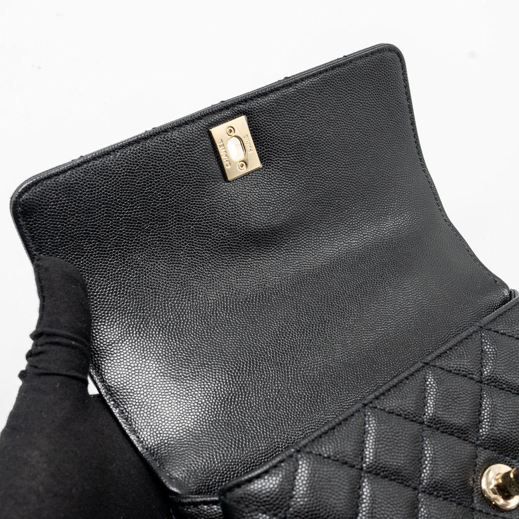 Chanel Small COCO Handle Caviar Black L (Microchip)