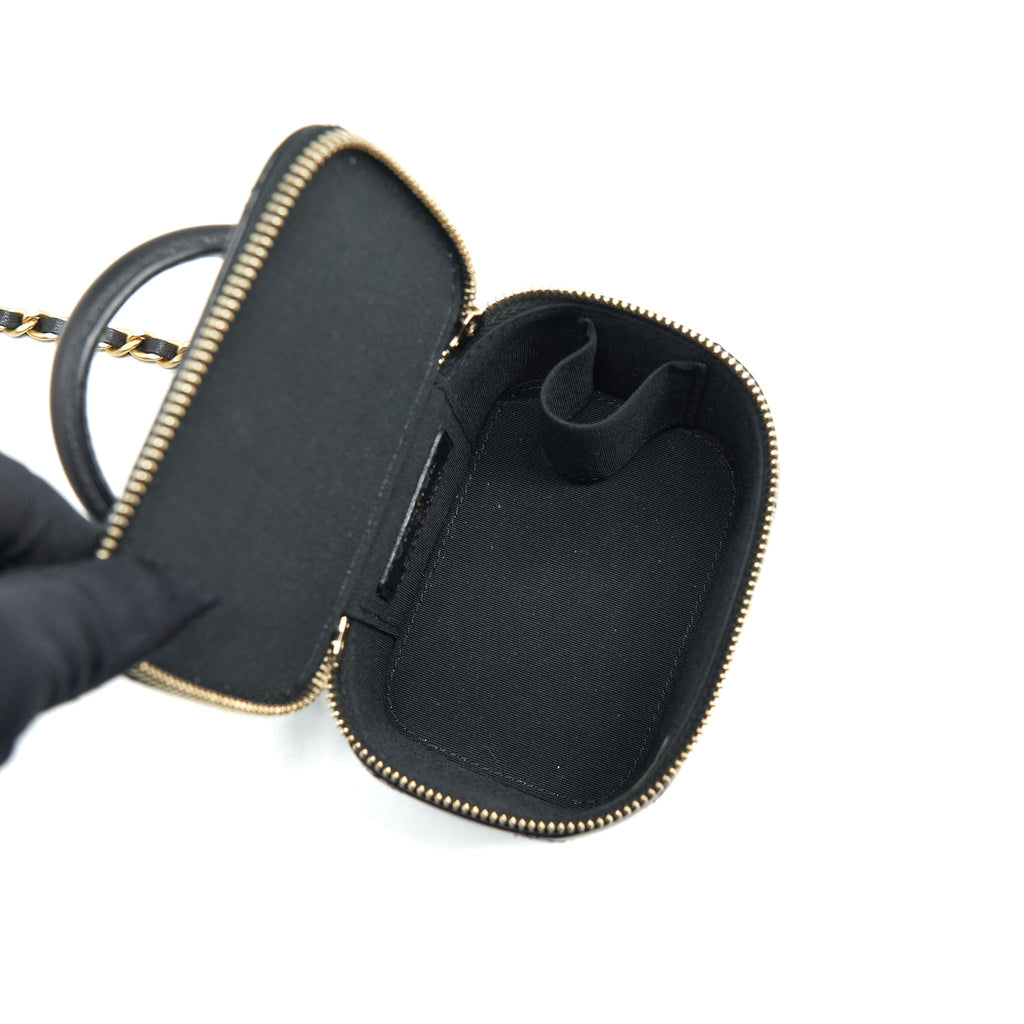 Chanel Top Handle Mini Vanity Case Lambskin Black