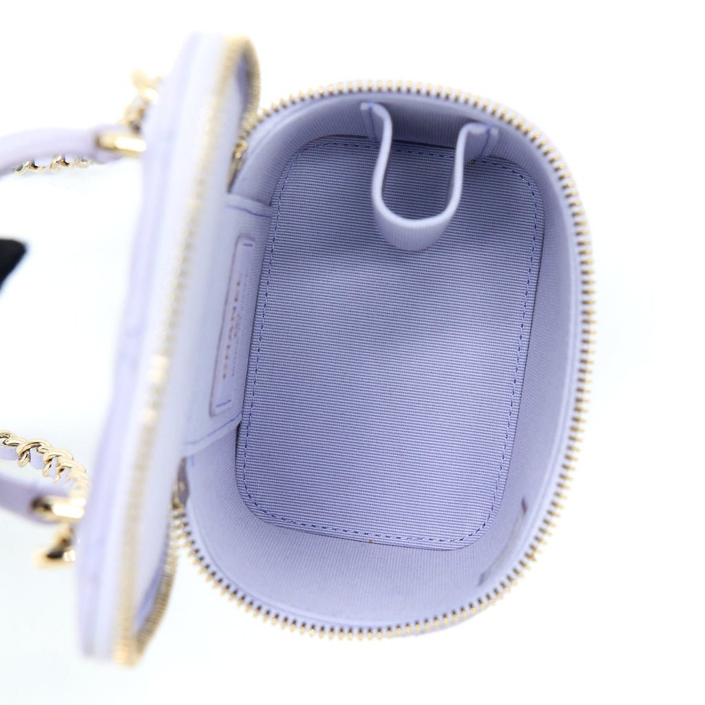 Chanel Top Handle Mini Vanity Case Light Purple L