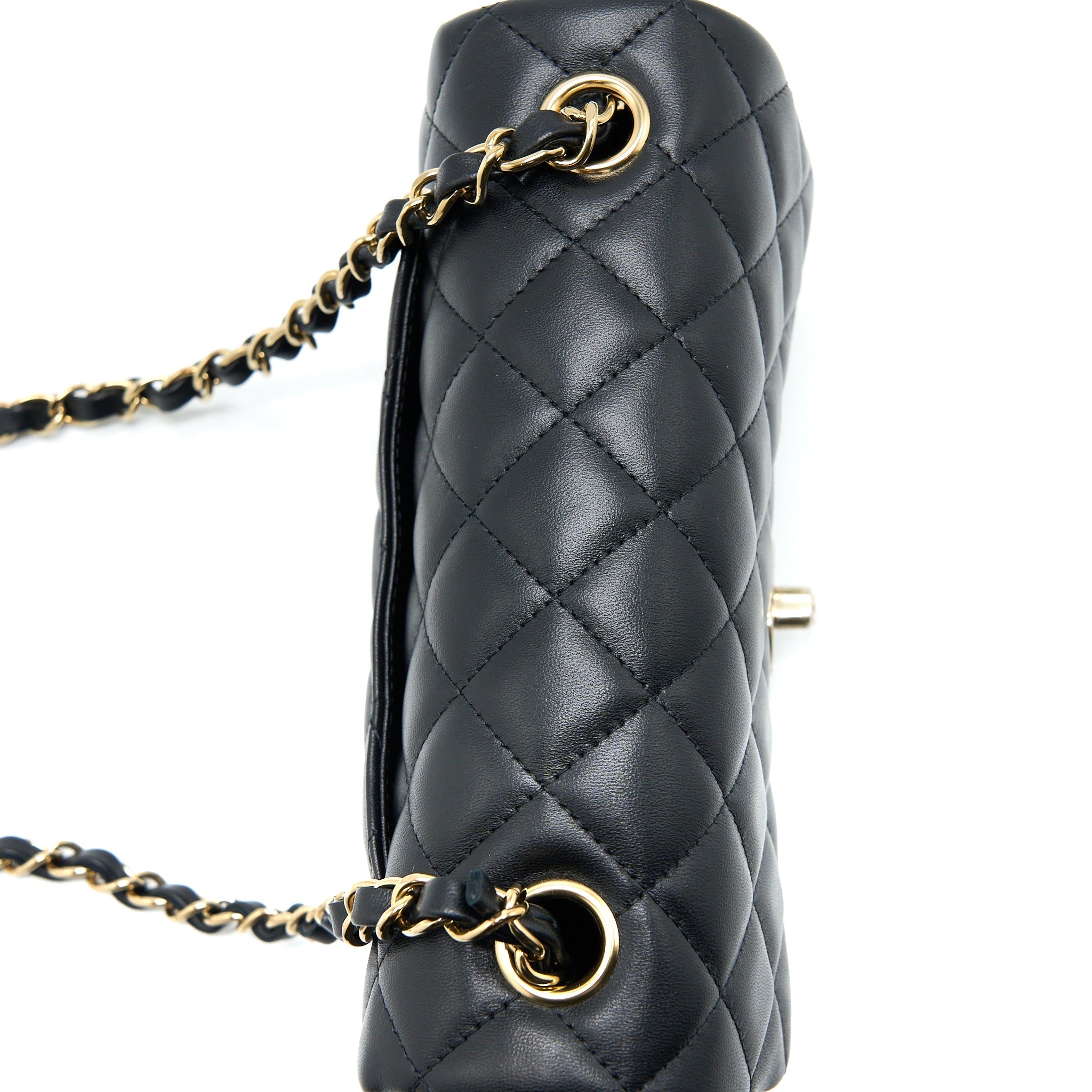 Chanel Classic Mini Rectangular Flap Bag Lambskin Black L (Microchip)