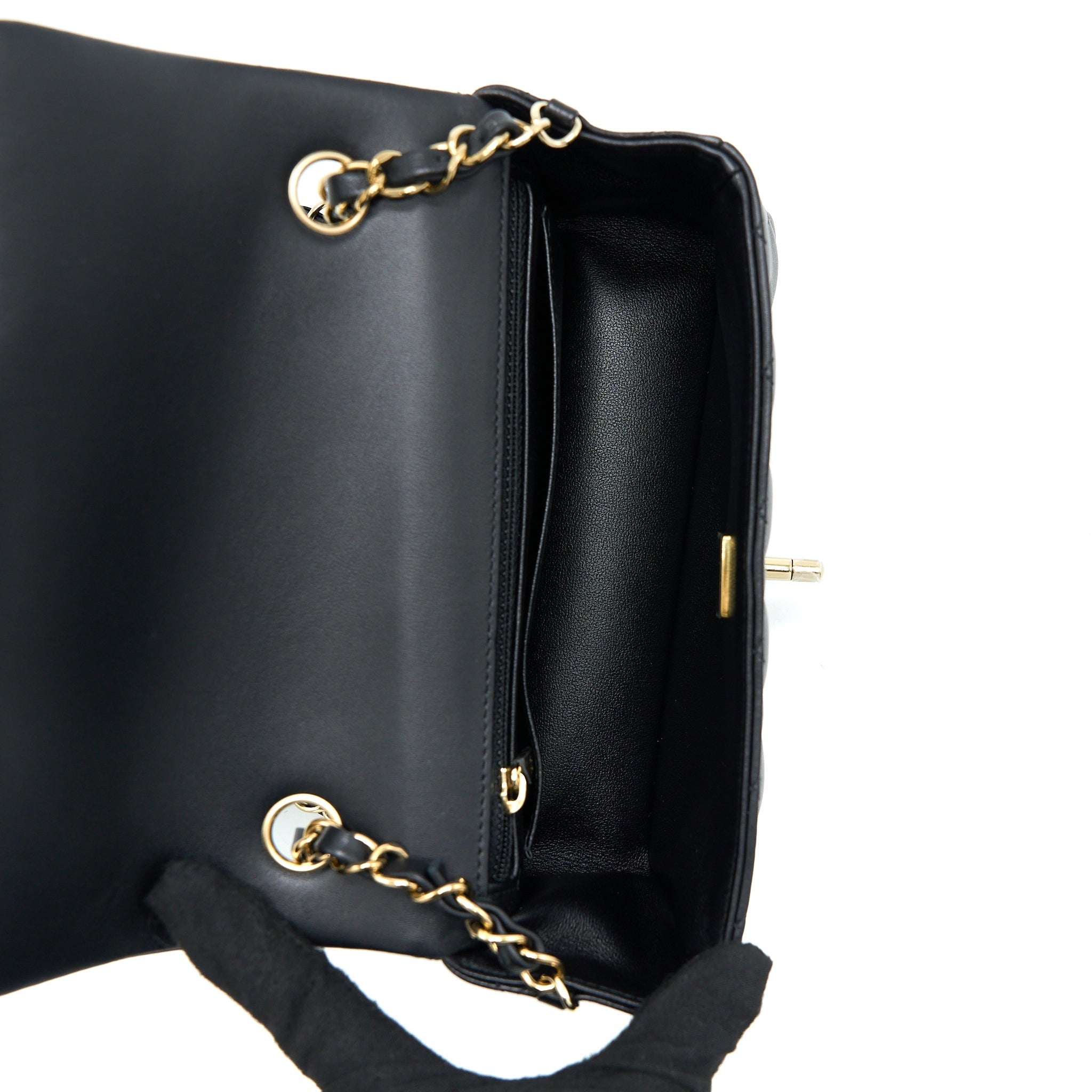 Chanel Classic Mini Rectangular Flap Bag Lambskin Black L (Microchip)