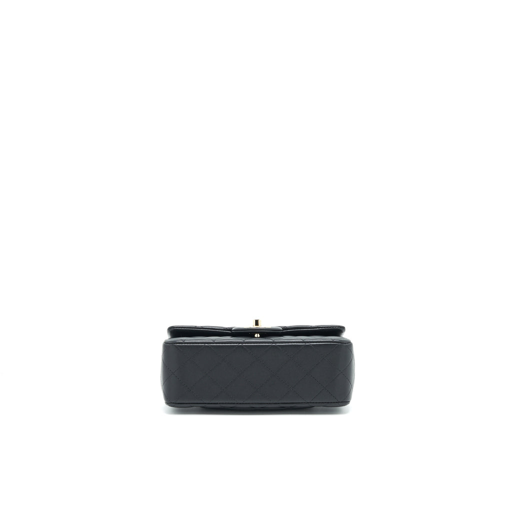 Chanel Top Handle Mini Rectangular Flap Bag Lambskin Black L