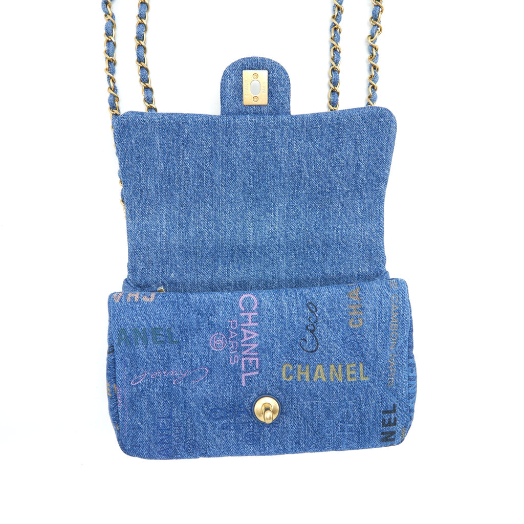 Chanel 22P Small Flap Bag 23cm Denim Blue