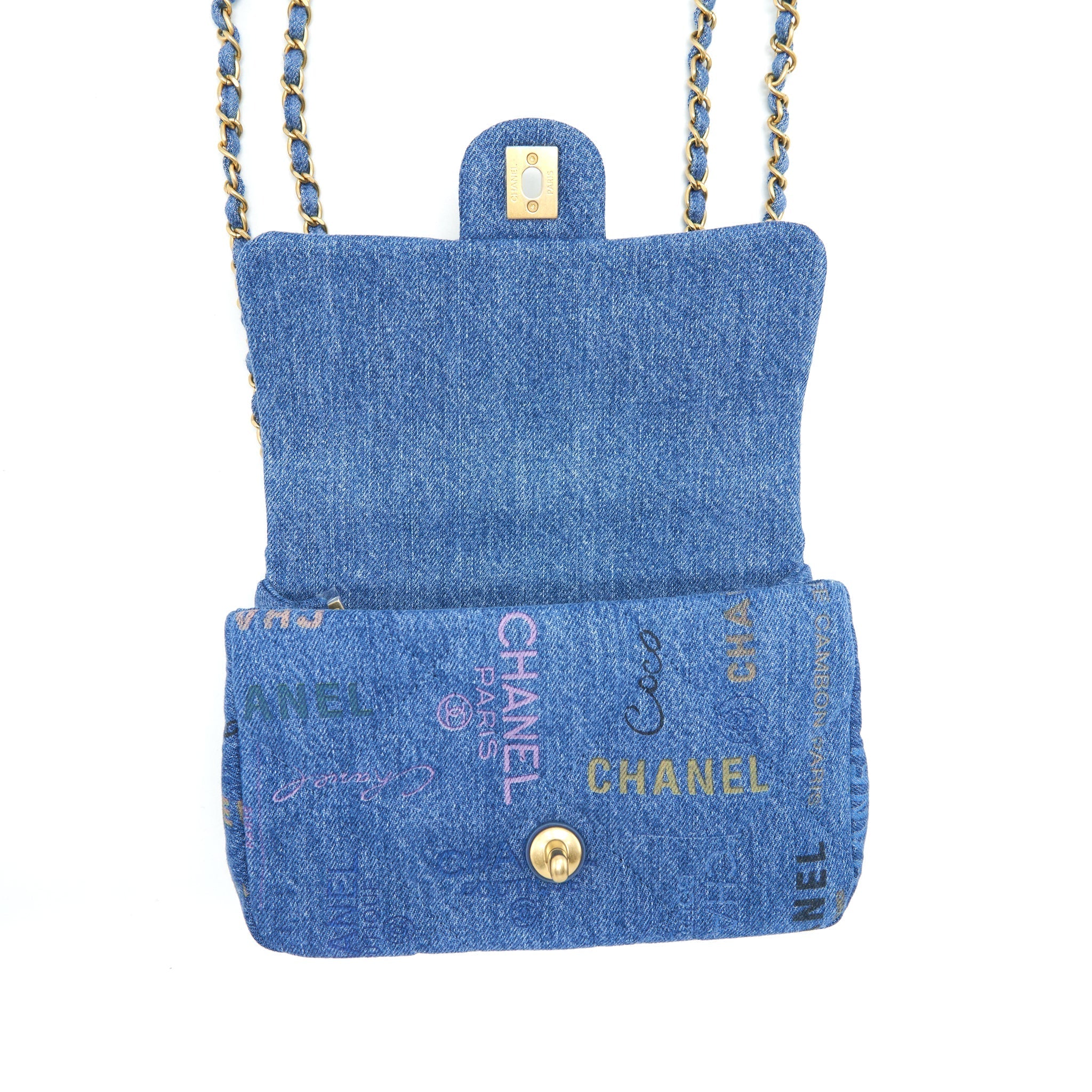 Chanel 22P Small Flap Bag 23cm Denim Blue