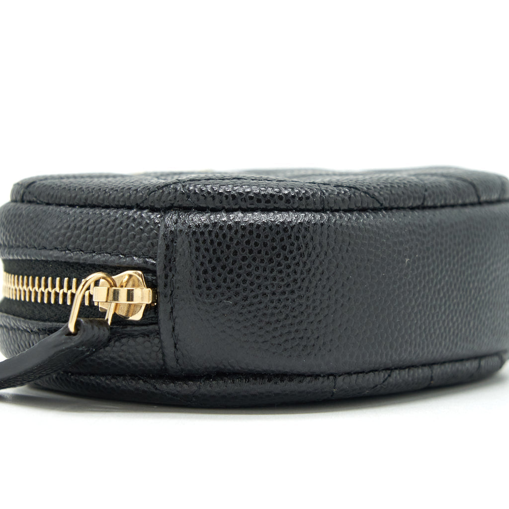 Chanel CC Logo Round Coin Purse Caviar Navy L