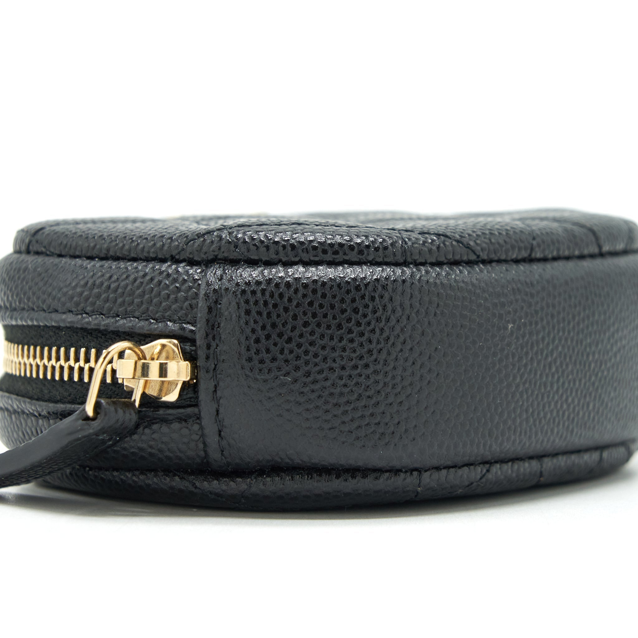 Chanel CC Logo Round Coin Purse Caviar Navy L