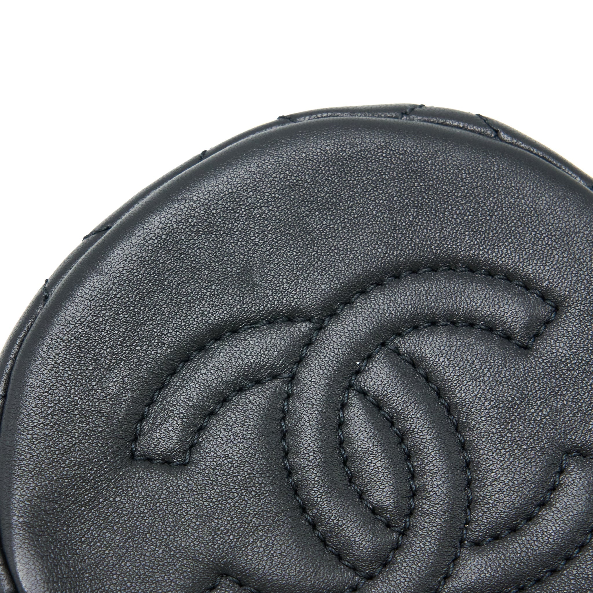 Chanel Mini Pearly Bucket Bag with Chain Lambskin Black L