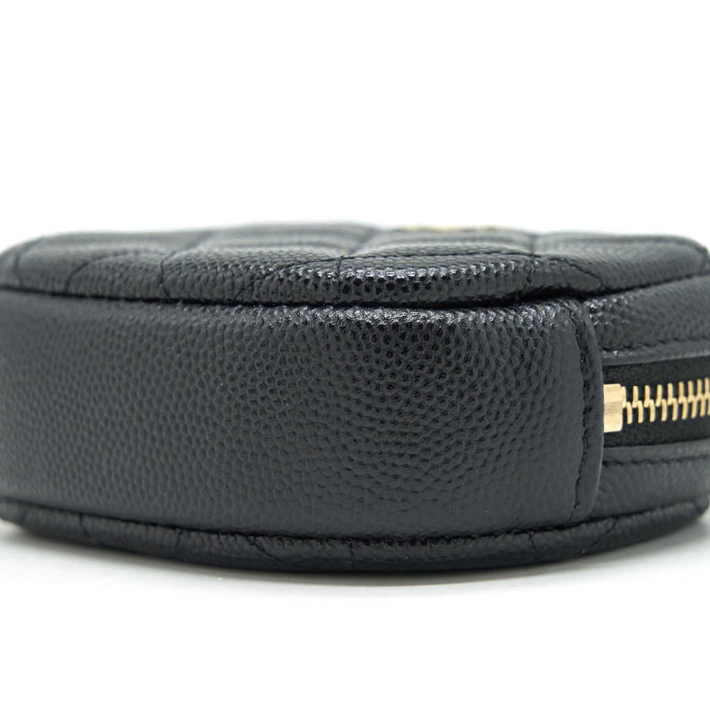 Chanel CC Logo Round Coin Purse Caviar Navy L