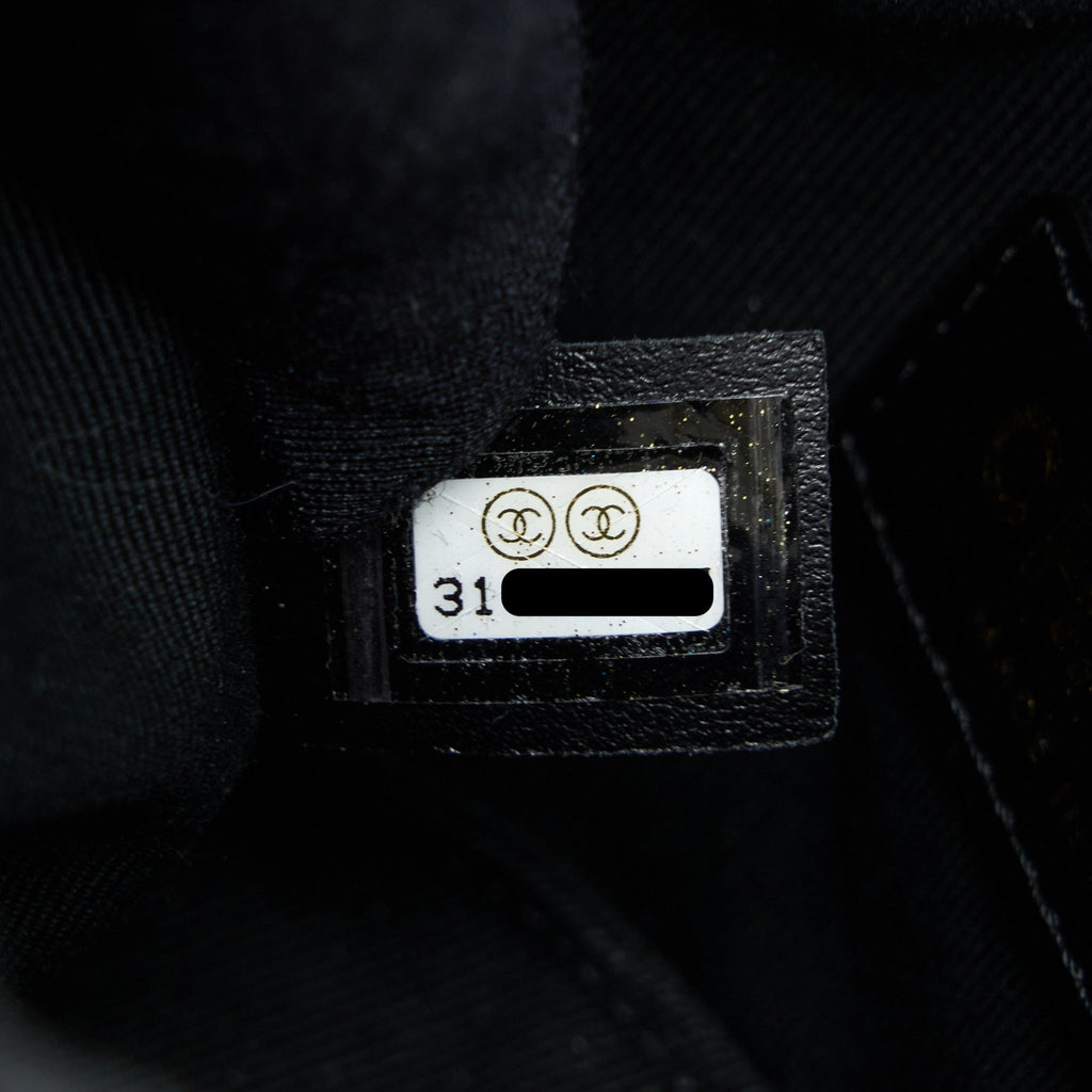 Chanel Mini Pearly Bucket Bag with Chain Lambskin Black L